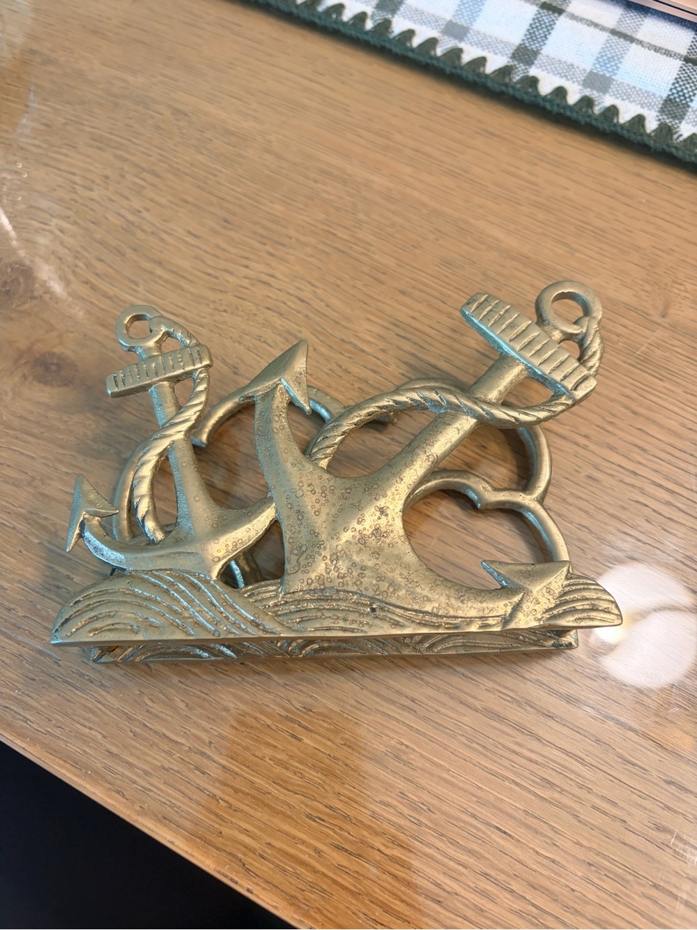 Vintage Penco Brass Nautical Anchor Napkin Holder Coastal Decor